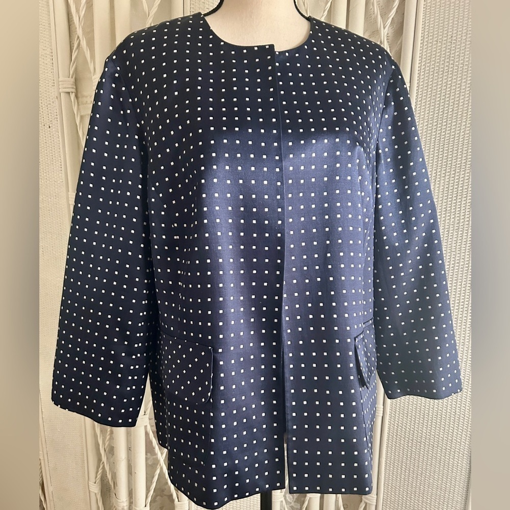 Pendleton Silk Blend Polka Dot Jacket Midnight Bl… - image 3